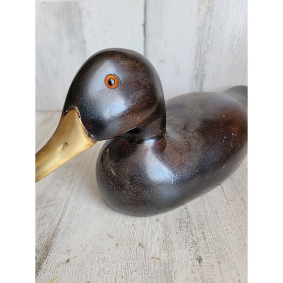 Wooden vintage brown bird duck Unique home decor woods hunting - Picture 3 of 13